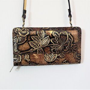 Patricia Nash Small Gold Metallic Crossbody Bag